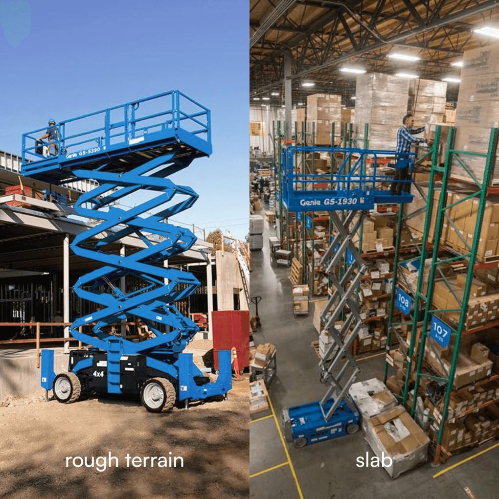 Rough Terrain and Slab Scissor Lifts Comparison