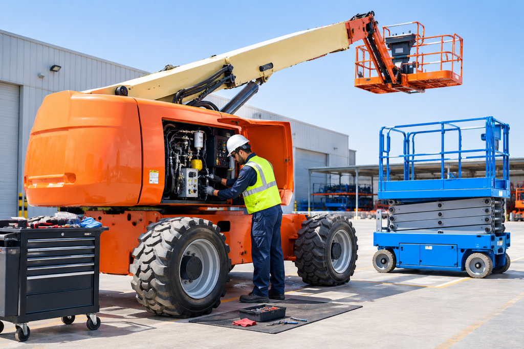 Boom lift maintained under an Annual Maintenance Contract in the UAE