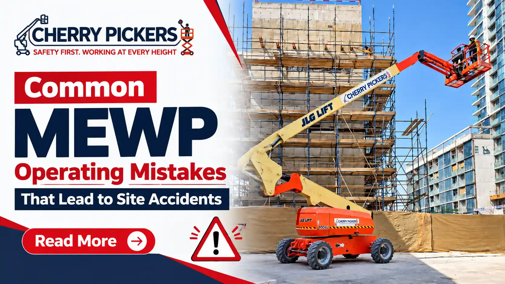 MEWP safety practices for boom lift operation on a construction site